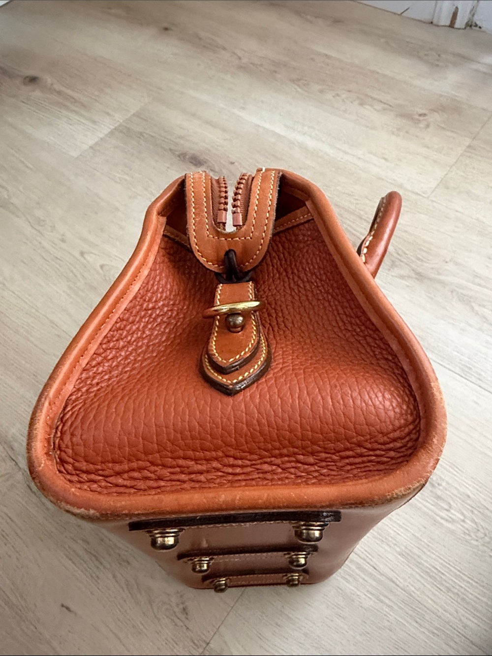 Dooney & Bourke Vintage Pebbled Leather Satchel - Tan Brown - Picture 16 of 16